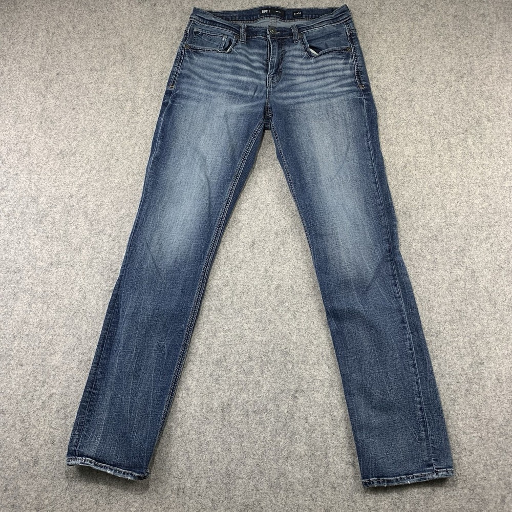 BKE Buckle Jeans Mens 32x34 Blue Nolan Denim Pants Faded Stretch Washed Out